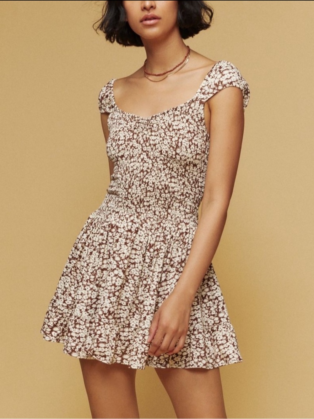🤎UO Smocked Mini Dress